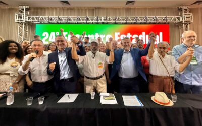 PT confirma Edegar Pretto e Paulo Pimenta como pré-candidatos ao Governo do Estado e Senado, durante 24º Encontro Estadual