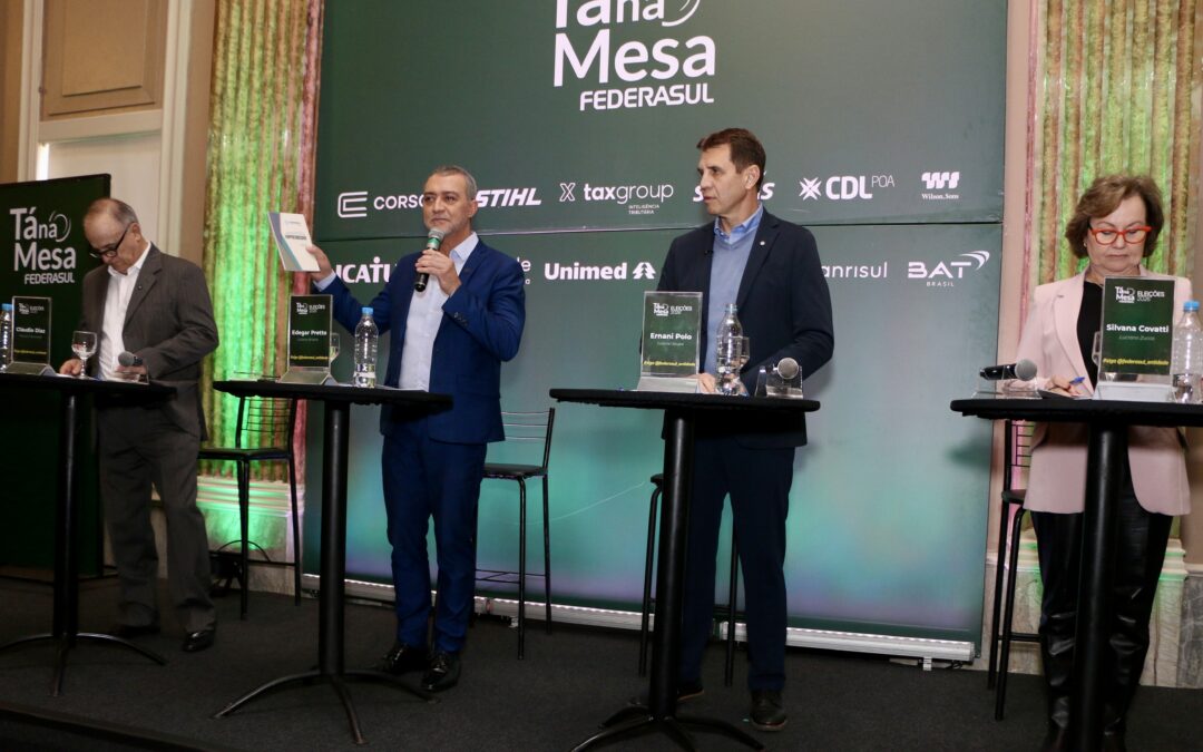 Em debate dos vices na Federasul, Edegar apresenta propostas para o desenvolvimento do RS