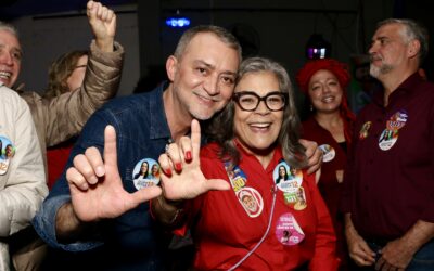 Juliana Brizola e Edegar Pretto participam de ato de Stela Farias em Alvorada